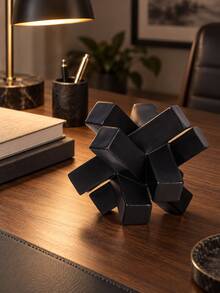 1pc Black Abstract Knot Sculpture, Modern Geometric Decorative Statue, Minimalist Desktop Tabletop Ornament For Living Room Bedroom Office Bookshelf Coffee Table Shelf And Home Decor - Multiple Styles - View 8