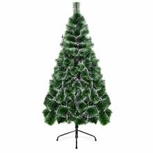 Snow Flocked Pine Needle Christmas Tree With Stand Holiday Xmas Tree For Home Party Decor 90cm-210cm - Green - View 3