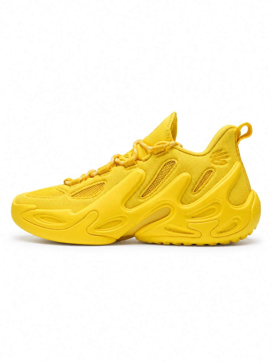 Under Armour Unisex One-Piece Molded Basketball Shoes, Cushioned, Anti-Torsion, Breathable Court Shoes For Competitive Training - Yellow - View 1