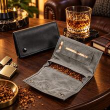 PU Leather Tobacco Pouch, Portable Rolling Tobacco Storage Bag With Cigarette Paper Slot, Multi-Function Smoking Accessories Organizer Wallet - Multicolor - View 7