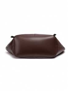 Dedoo Fashion Versatile Shoulder Tote Bag,Metal Buckle Minimalist Decor,Soft Smooth Leather,Twist Lock,Large Capacity For Daily Commute,Shopping Short Trips - Coffee Brown - View 6