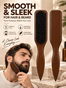 1pc Men's Beard Brush - Can Be Used For Beard Grooming, Combing, Face Massage, Thick Beard, Facial Hair Cleaning, Suitable For Travel - Beard Brush - View 1