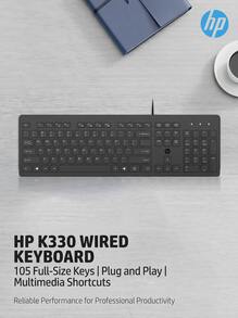 HP USB Wired Office Keyboard, Keyboard And Mouse Combo, 104-Key Full-Size Keyboard, Compatible With Laptops, Desktops, And All-In-One PCs, Spill-Resistant Office Keyboard [Office & Entertainment + Wired Keyboard] - View 2