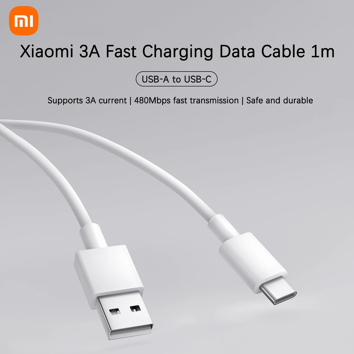 Xiaomi 原裝小米 3A Type-A 轉 Type-C 數據線 3.3ft - 相容 120W/67W/45W/33W 快充,高速數據傳輸,充電與數據傳輸雙功能。適用於小米/Redmi/POCO、OnePlus 及 Android 設備。 - 白色 - 查看 1