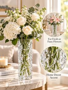 1pc Thickened Transparent Glass Vase For Lucky Bamboo, Rose, Lily, Dried Flowers, Large Size Living Room Nordic Style Flower Arrangement Decor - Glass Vase - View 8