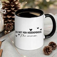Sweet German Phrase Coffee Cup, Romantic Slogan With Hearts Printed Mug, Birthday Present For Boyfriend Girlfriend Spouse - Multicolor - View 16