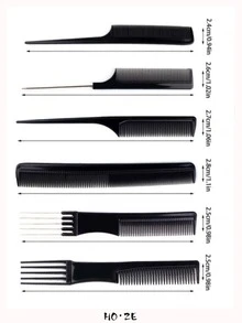 10/9/8/7/6/5/4/3/2pcs/Set Multi-Function Professional Hair Comb Set, Styling & Sectioning Combs For Hair Salon, Home Hair Care - Black - View 4
