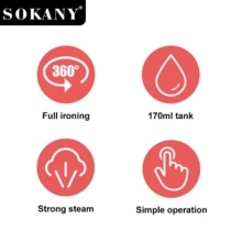 SOKANY 12010 1000W Handheld Garment Steamer | Rapid Heating, Strong Wrinkle Removal, Portable & Lightweight, For All Fabrics - Mustard Yellow - View 5