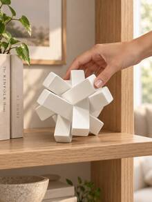 1pc Abstract Geometric Knot Sculpture, Modern Minimalist Decorative Object, Contemporary Tabletop Ornament For Living Room, Coffee Table, Bookshelf, Entryway, Office Desk, Shelf Decor, Housewarming Gift - 1PC - View 9
