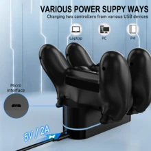 P4 Controller Dual Charging Base 1.8H Fast Charging, Dual Controllers Charging Simultaneously, LED Indicator Light, Compatible With P4 Slim/Pro Dual-Slot Charging Stand, Gaming Accessories - View 7