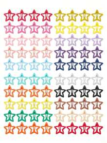 4/11pcs Random Mixed Color Star Hair Clips, Perfect For Fine Hair, Thick Hair - Fashionable Cool Decorative Set, Suitable For Carnival Party Decoration, Non-Slip Snap Small Star Colorful Hair Clips - Mixed color - View 2