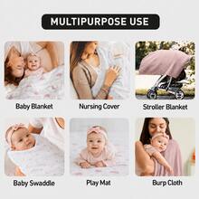 3pcs/Set Fine Cotton Swaddle Blankets, Breathable Soft Baby Wrap Blankets, Swaddle Cloth Burp Cloth, Essential Baby Baptism Supplies, Toddler Gift - Multicolor - View 9