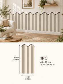 SUPSTICKER 半牆波浪邊緣牆貼，可移除 DIY PVC 牆面裝飾，適用於客廳、臥室、居家翻新 - 1PC - 查看 16