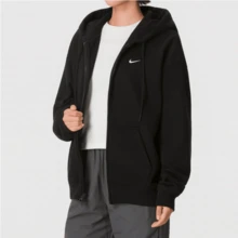 Nike Women's Full-Zip Fleece Hooded Jacket - Black - View 2