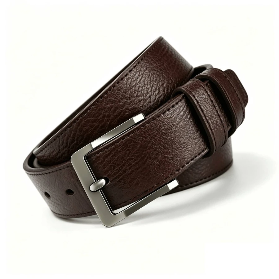 Men's Alloy Metal Buckle PU Leather Belt, Adjustable Length Pin Buckle Belt Strap, Versatile Waist Belt, Suitable For Business Commute, Dress Pants, Jeans And Daily Wear - Brown - View 1