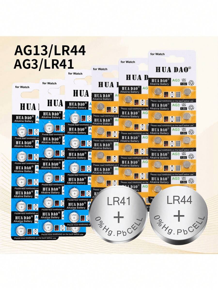 Baterai Alkaline AG3 AG13 LR44 LR41, Baterai Kancing Bulat 1.5V Kapasitas Tinggi, Cocok untuk Baterai Jam Tangan, Remote Control, Komputer, Lampu Hias, Lampu Warna-warni, Senter