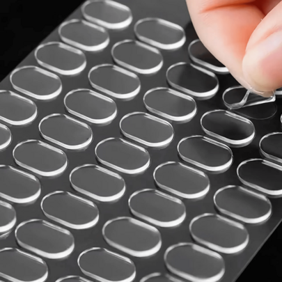7 Sheets 700Pcs Removable Double‑Sided Dot Stickers, Clear Oval No‑Trace Dots For Figurine Fixing DIY Craft Decor