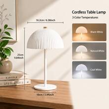 LED Wireless Portable Night Light - Mushroom Shape, USB Rechargeable, Touch Switch, 3-Color Change, Stepless Dimming, Atmosphere Bedside Lamp, Metal Body, Suitable For Home Decor, Party, Restaurant, Outdoor Ambient Lighting, Ideal Gift - Tricolor Light - View 12