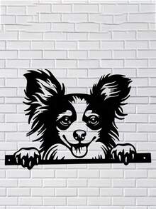1pc Metal Dog Silhouette Fence Peeker Outdoor Wall Decor - Garden Fence Metal Decoration - A - View 13