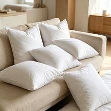 White Duck Goose Feather Down Square Pillow Insert 18x18 20x20 21x21 Inch Soft Fluffy Cotton Down-Proof Cover Cushion Core Stuffed Throw Pillow Inner For Sofa Bed Home Hotel Decor - White - View 9