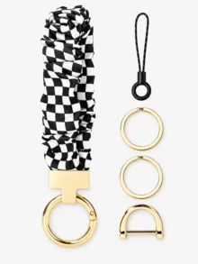 1pc Wrist Keychain Pendant Car Key Chain With D-Shaped Key Ring - Multicolor - View 7