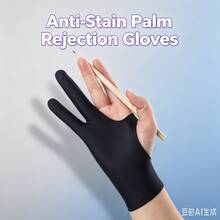 1pc Anti-Stain Coated Glove, Prevents Wear, Sweat And Dirt, Unisex, Suitable For Painting And Sketching, Back To School Essential - Regular - View 1