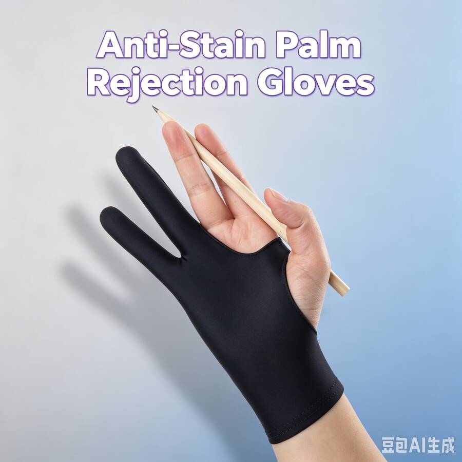 1pc Anti-Stain Coated Glove, Prevents Wear, Sweat And Dirt, Unisex, Suitable For Painting And Sketching, Back To School Essential - Regular - View 1