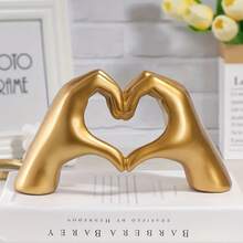 1pc Heart Gesture Decor, Heart Finger Statue Modern Art Sculpture Personalized Finger Home Decor, Creative Wedding Tabletop Decoration - Multi-color - View 5