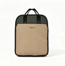 REMAX BAG-10 Contrast Color PU Backpack, Stitched Craftsmanship, Casual Travel Laptop Backpack, Unisex Large Capacity School Bag - View 6
