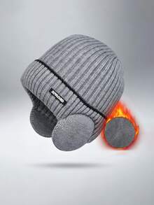 1 buah Topi Rajut Termal Unisex, Kain Rajut Bergaris Vertikal Tebal dan Hangat, Penutup Telinga Terintegrasi untuk Menghalangi Angin Dingin. Desain Tali Tenun Sederhana dan Label Kain, Pas dengan Lingkar Kepala. Cocok untuk Bersepeda, Berkomuter, Ski, Aktivitas Luar Ruangan, Topi Rajut Serbaguna untuk Cuaca Dingin di Musim Gugur dan Musim Dingin. - MultiWarna - View 11