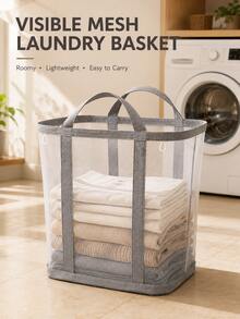 This Breathable, Foldable Laundry Basket Is A Multi-Functional Portable Storage Basket Suitable For Bathrooms And Various Rooms. It Can Be Used As A Laundry Basket, Laundry Tray, Or Large-Capacity Storage Box To Meet The Storage Needs Of Clothing And Various Items. Suitable For Various Spaces, This Casual-Style Laundry Basket Is A Space-Saving Design Suitable For Various Environments. - Multicolor - View 15