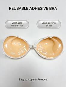 Lace Adhesive Bra, Invisible Strapless Push‑Up Sticky Bra Backless Self‑Adhesive Bra For Women Wedding Dress - Multicolor - View 3