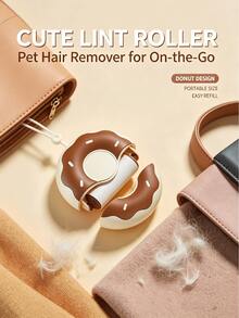 7Pcs/1Set Donut Portable Lint Remover, Lint Remover, Angled Tear-Off Brush For Pet Hair And Clothing, Compact And Portable, Suitable For Travel, Office, And Home Use - Multicolor - View 4
