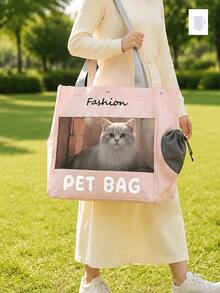 Portable Pet Carrier Bag, Suitable For Cats And Small Dogs, With Hands-Free Shoulder Strap Design, Breathable Travel Pet Backpack, Perfect For Outdoor Walks, Vet Visits, Public Transportation, Shopping And Daily Use, Pet Outdoor Accessories - Multicolor - View 7
