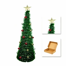1‑Piece Christmas Tree With A Tree‑Topper Star And Decorative Baubles. Its Foldable Design Allows For Easy Storage. Simple To Assemble, It Is Ideal For Home Holiday Decor To Create A Strong Festive Christmas Atmosphere. - Multiple Specifications - View 8