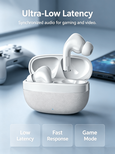 Wireless Bluetooth Earbuds, Wireless Earphones / Compatible With Apple, Android And Other Smart Products / Equipped With Noise Canceling Function / Earphones Suitable For Music, Gaming And Sports