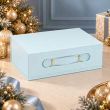 1pc Foldable Gift Box, Gift Packaging Box, Saudi National Day Gift Packaging Box For Family And Friends, Universal Holiday Gift - Light Blue - View 2