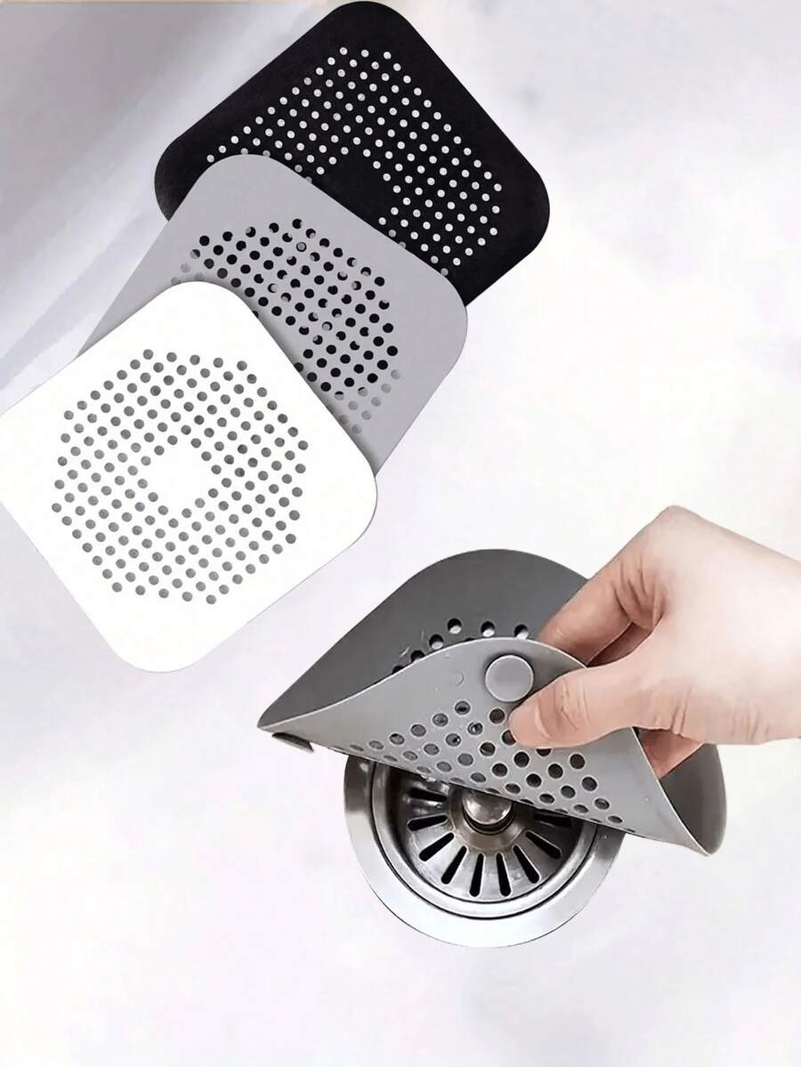 1pc Patterned Sink Clog Filter, Bathtub Shower Drain Stopper, Silicone Kitchen Odor Stopper, Drain Cover Kitchen Sink Filter, Waste Tank Filter, Bathroom Silicone Suction Cup Drain Stopper