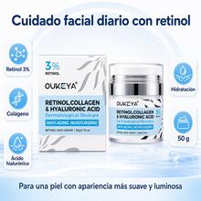 OUKEYA Crema Facial con Retinol, Niacinamida, Ácido Hialurónico, Vitamina E y Péptidos, Hidratante Antiedad para Rostro, Piel Suave y Firme, Uso Diario, 50 g - Crema facial de retinol 50 g - Ver 9