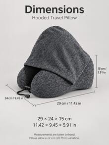 1pc Portable Neck Pillow With Hood, Memory Foam U-Shaped Travel Pillow, Slow Rebound Neck Support, Soft Fabric Airplane Neck Cushion, Suitable For Home, Office, Car, Train And Flight - Multicolor - View 4