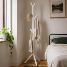 Free-Standing Coat Rack, Metal Clothes Rack, 3 Tiers - White - View 1
