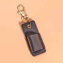 1pc Portable Keychain Pen Holder, Pen Clip PU Badge Pencil Case Pen Bag With Clip, Can Hold Badges, Pen Holder, Keychain Gift, Suitable For Women - Multicolor - View 11