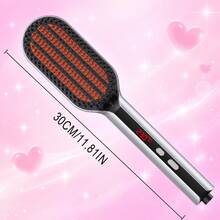 UKLISS 2026 Latest Negative Ion Straightening Brush, 30s Fast Heating LCD Display Anti-Curl Hot Comb, Travel Styling Tool For All Hair Types, Suitable For All Hair Textures, Thick, Fine, Soft Hair, One-Stroke Smooth, Great Choice For Straight Hair - Silver - View 11