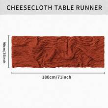 5 Packs Terracotta Cheesecloth Table Runner,Soft Airy Flowy Draped Fabric Table Decor, Lightweight Breathable Boho Table Decorations For Wedding Banquet, Bridal Shower, Baby Shower, Engagement Party, Wedding, Holiday Dinner, Farmhouse Celebration - Rust Red - View 4