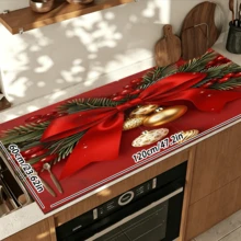 1 pieza Alfombrilla de secado de platos, alfombrilla para cafetera, alfombrilla de secado de platos con patrón de rama de pino y bayas con cinta roja navideña, protector de sobremesa absorbente de secado rápido, adecuado para cocina, comedor y otras escenas, alfombrilla de drenaje estilo navideño, alfombrilla de secado multiusos, regalo para el hogar, decoración de escritorio - XYLSD-1125 - Ver 15