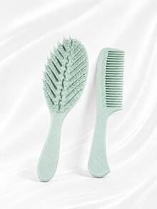 Set Sisir Rambut Fleksibel Berlubang Bentuk Daun untuk Mengurai dan Menata Rambut, dengan Pin Bulat & Sisir Gigi Lebar yang Serasi untuk Rambut Keriting Bergelombang Tebal, Penghalus Harian, Pembagi Rambut, Penataan Rambut Basah dan Kering, Penggunaan di Rumah dan Perjalanan, Pilihan Multiwarna - Mengatur - View 15