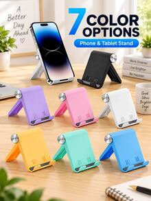 1/2pcs Foldable Portable Desktop Phone Stand, Premium ABS Material, Adjustable Angle, Compact Lightweight Pocket Size, Suitable For All Smartphones And Tablets, Stable Anti-Slip, Space-Saving - A - View 10