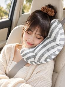 1Pc Universal Soft Striped Car Seatbelt Headrest/Neck Pillow-Comfortable And ; Provides Support For Daily Commutes And Long-Distance Road Trips, Ensuring A Comfortable Driving Experience; Car Interior And Seat Accessory. - Multicolor - View 6