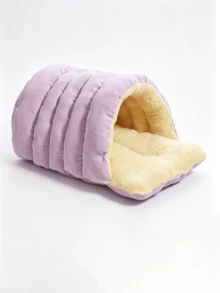 2-In-1 Convertible Pet Bed, Corduroy Outer + Plush Inner Cat Sleeping Bag, Button & Zipper Design Multi-Style Kitten & Puppy Nest, Soft & Warm Indoor Cat & Small Dog Pet House, Multiple Colors Suitable For Home Daily Rest - Multicolor - View 13