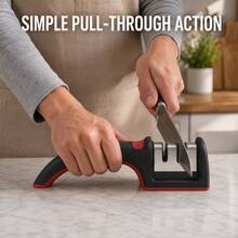Multifunctional Manual Kitchen Knife Sharpener Multi‑Stage Quick Sharpening Tool Non‑Slip Base For Kitchen Knives Scissors Household Cutlery Polishing Gadget - Multicolor - View 4